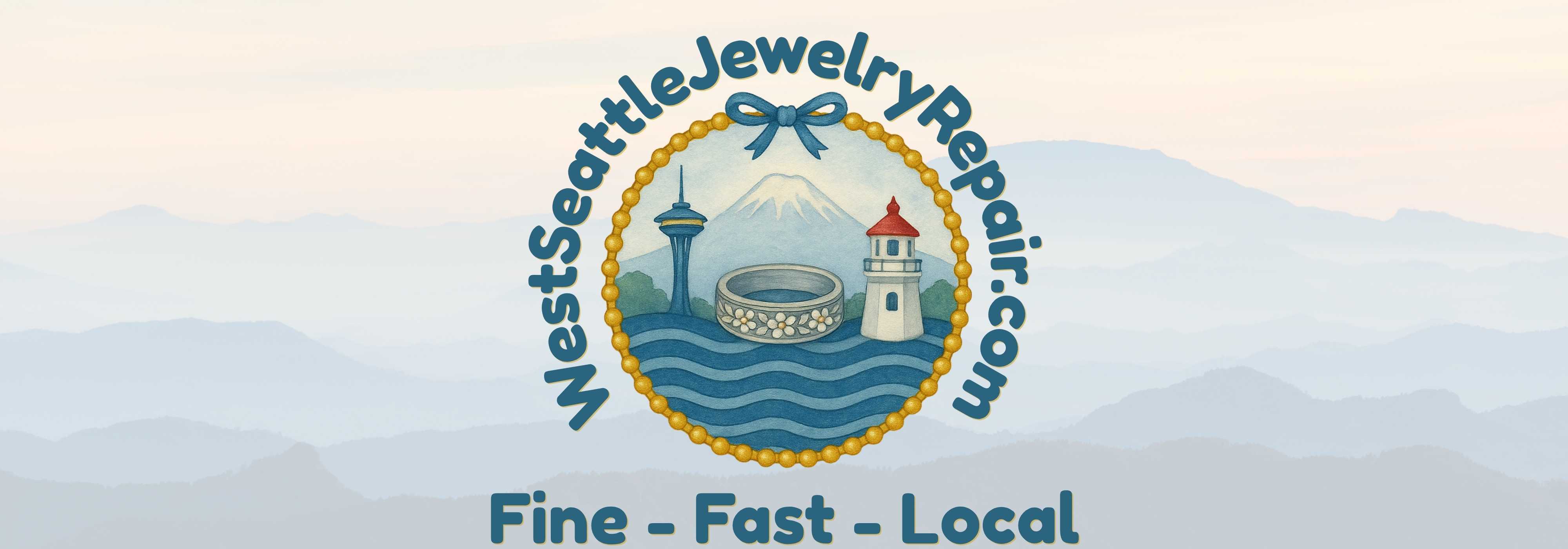 Hero banner showing westseattlejewelryrepair.com studio and skyline