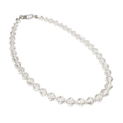 Beaded jewelry repair example showing vintage crystals restrung and secured